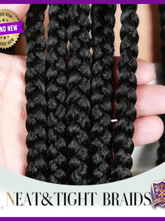 34 Inch Full Lace Braided Wig, Synthetic, Glueless, 22 Handmade Braids main image 6
